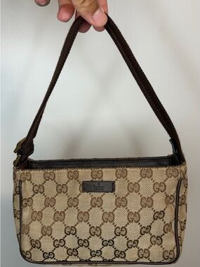 Gucci Beige and Brown GG Canvas Shoulder Bag